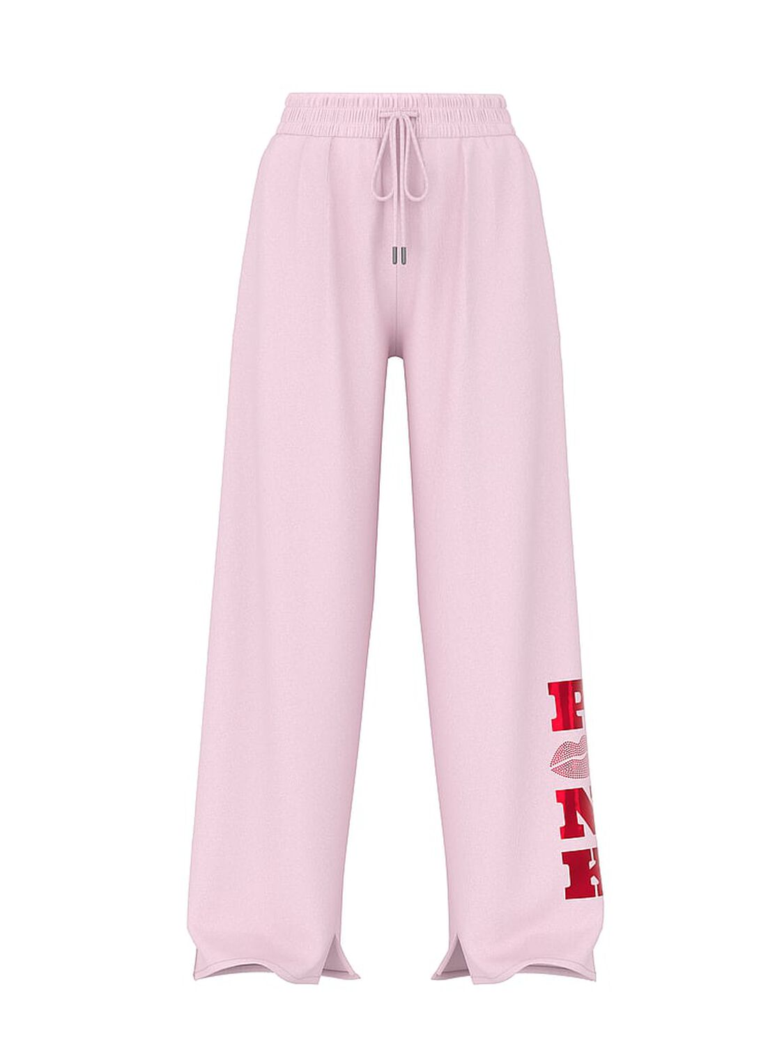 vs Pink Campus Fleece&trade; Wide-Leg Split-Hem Sweatpants Pink Tulip Vday 3 of 3 