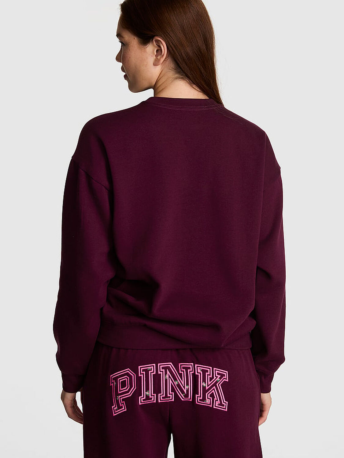 vs Pink Campus Fleece&trade; Crew Sweatshirt Wild Rose 2 of 3 