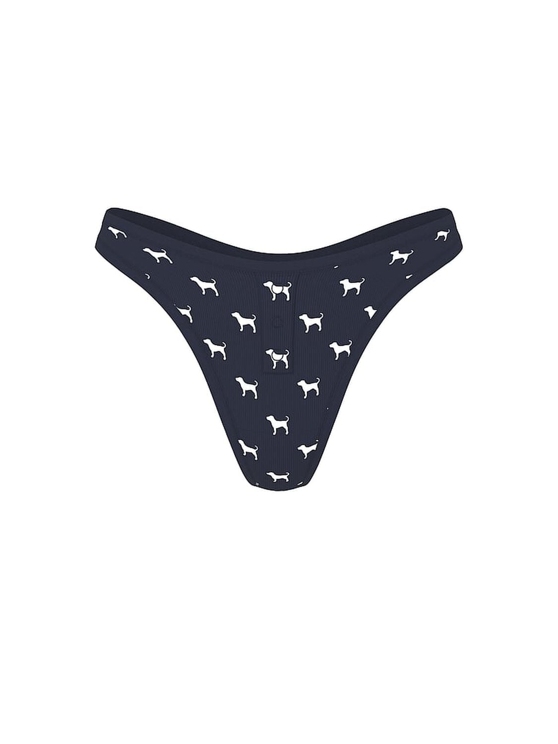 pink Pink Cotton High-Leg Thong Panty Navy Dog Print 3 of 3 