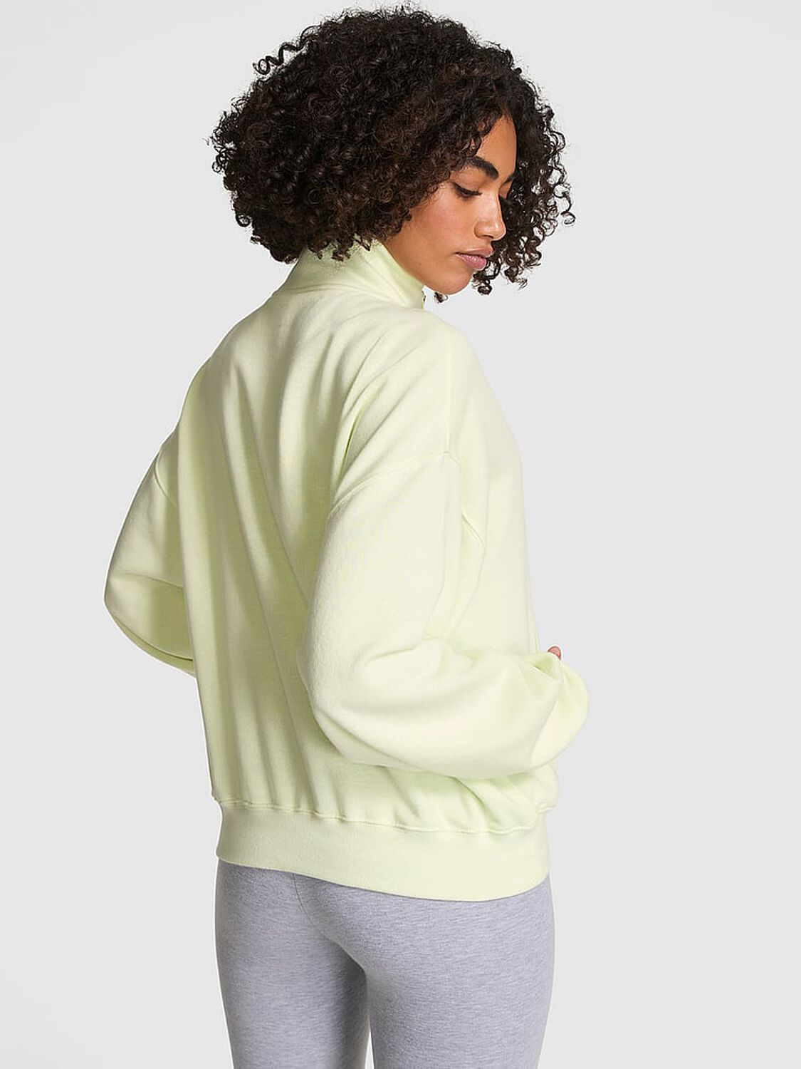 vs Pink Ivy Fleece Quarter-Zip Sweatshirt Fresh Mint 2 of 4 