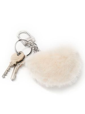 Faux-Fur Heart Keychain Charm