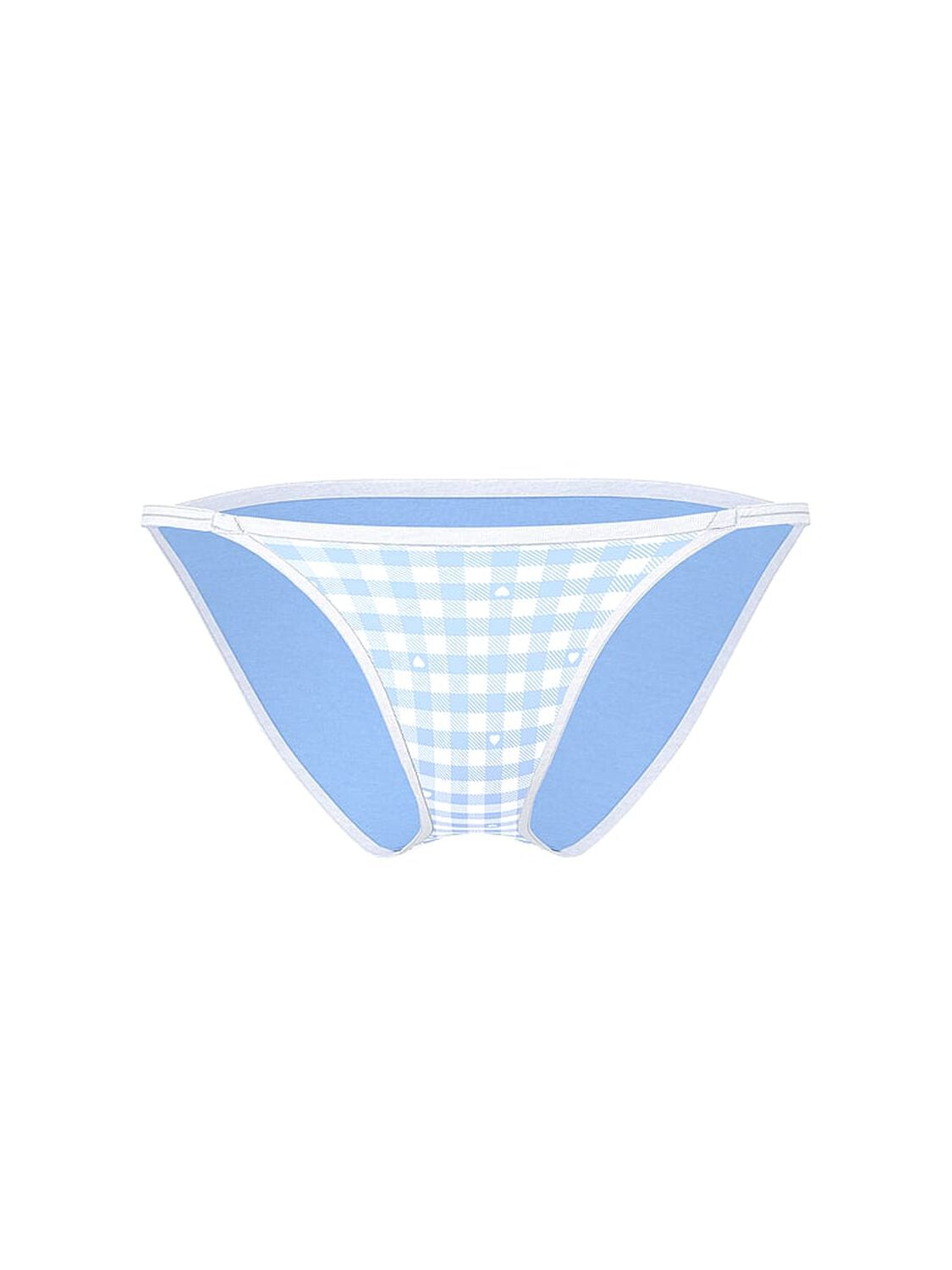 pink Pink Cotton String Bikini Panty Blue Gingham 3 of 3 