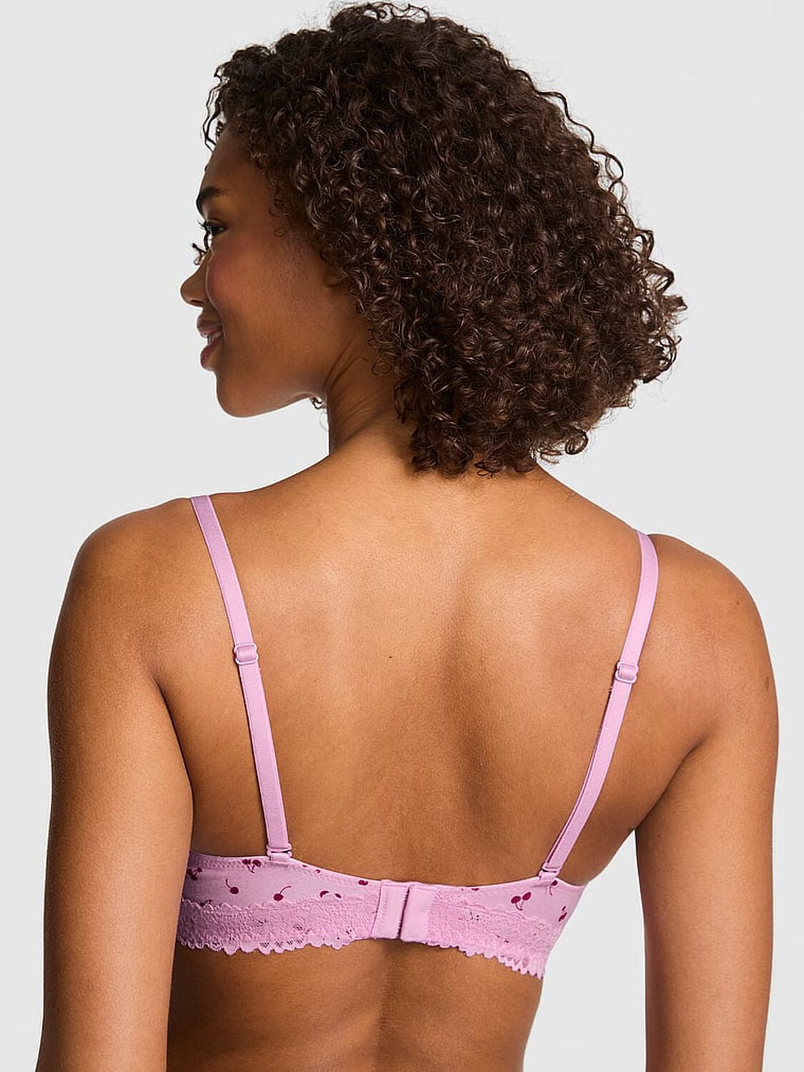 pink Pink Wear Everywhere Wear Everywhere Lightly Lined Full Coverage T-Shirt Bra Hushed Lilac Cherry Print 2 of 4 