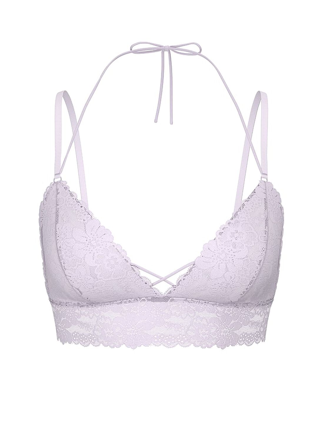 vs Pink Bralettes & Bra Tops Wink Lace Halter Triangle Bralette Purple Whisper 2 of 2 