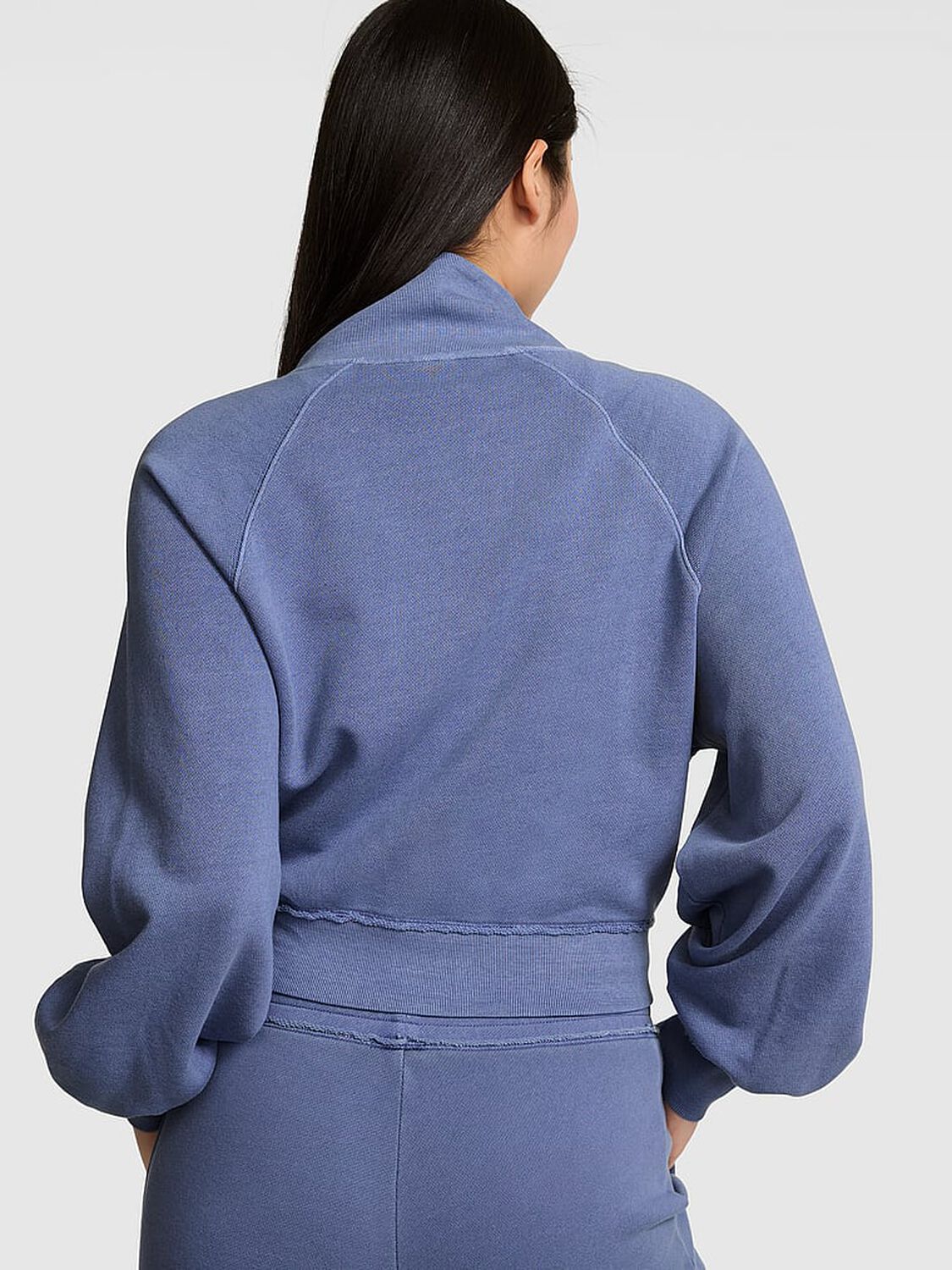 vs Pink Campus Terry&trade; Mock-Neck Full-Zip Sweatshirt Dusty Iris 2 of 3 