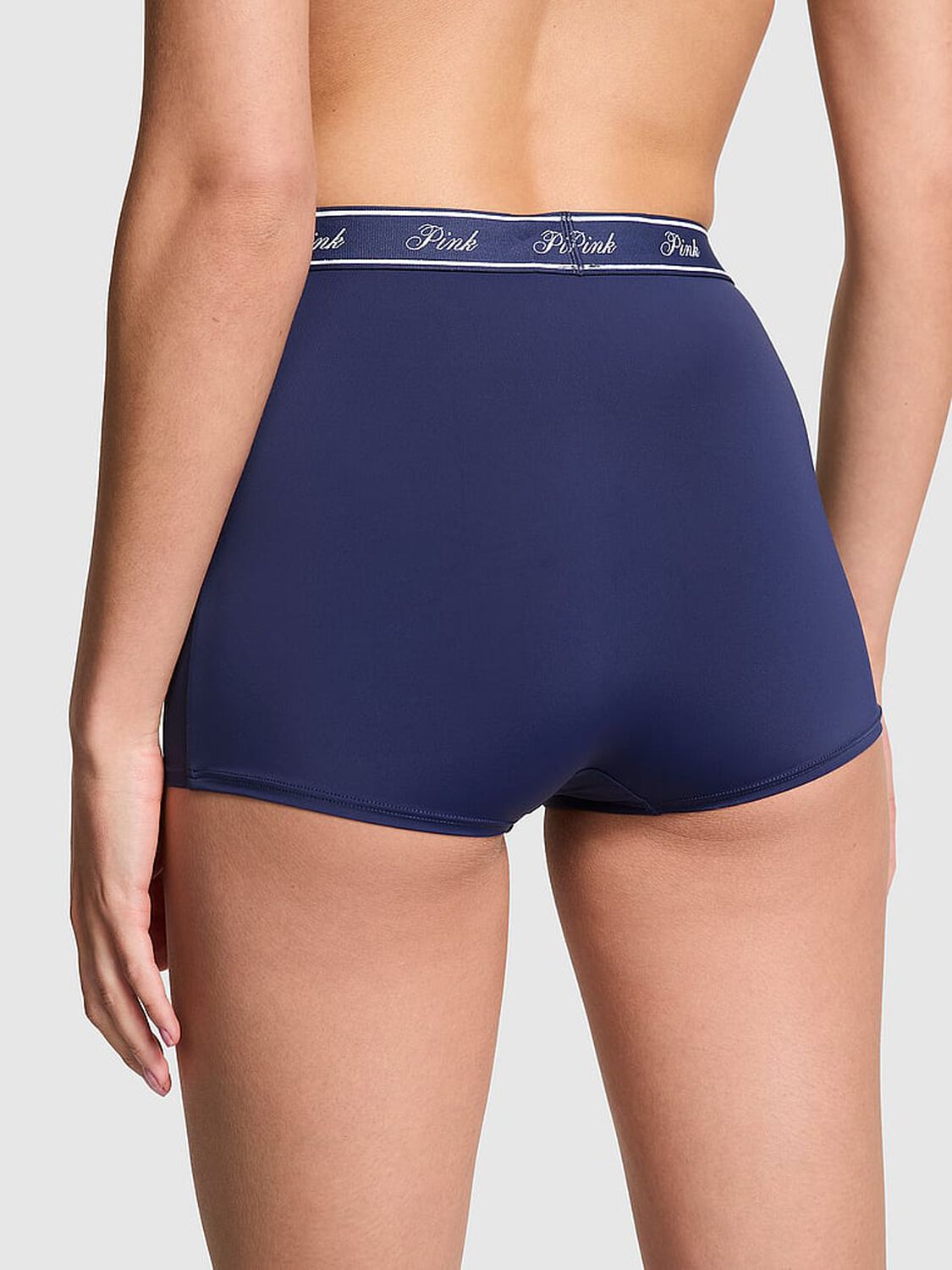 vs Pink Logo Micro High-Waist Boyshort Panty Midnight Navy 2 of 4 
