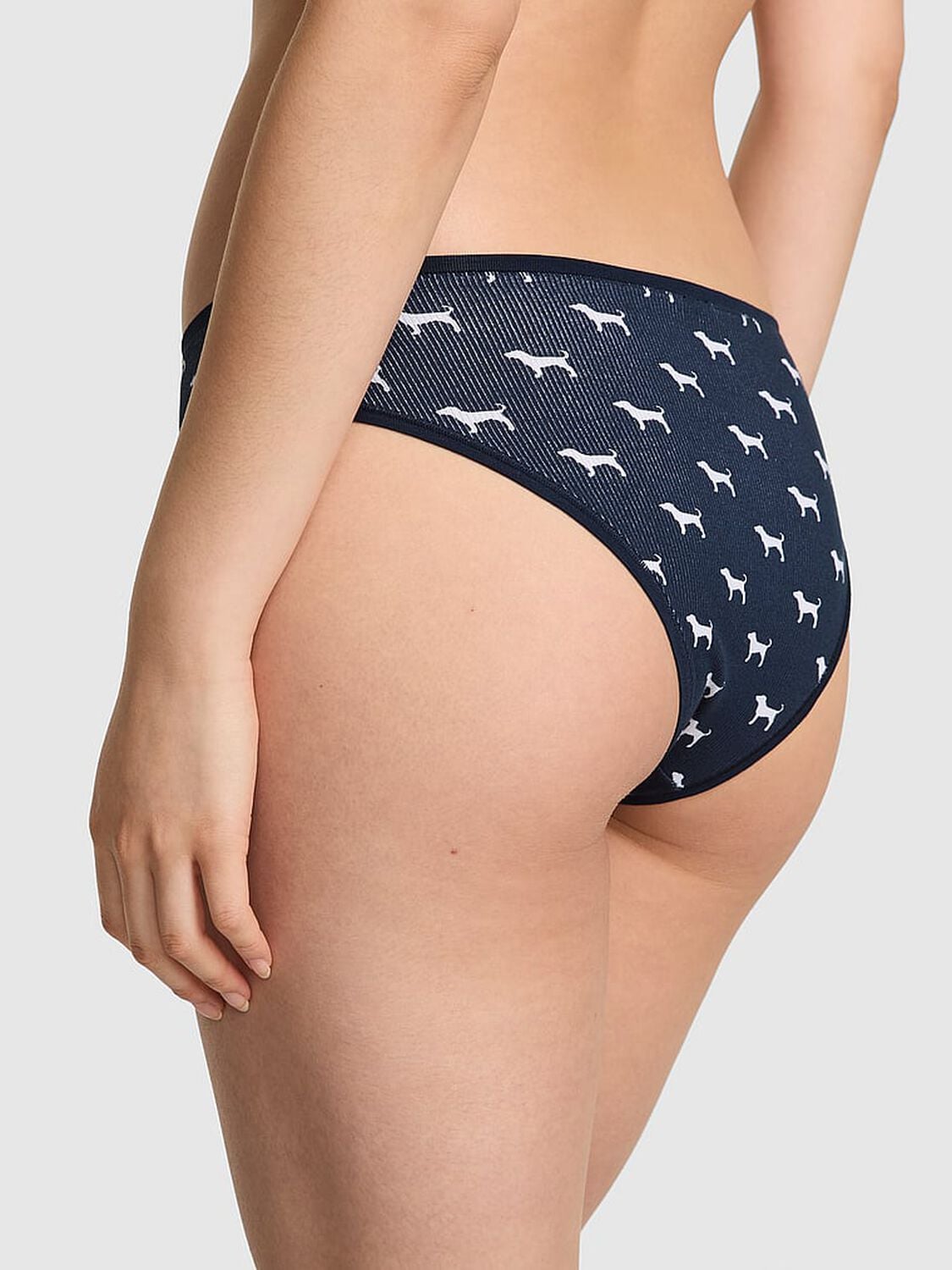 pink Pink Cotton Cheeky Panty Navy Dog Print 2 of 3 