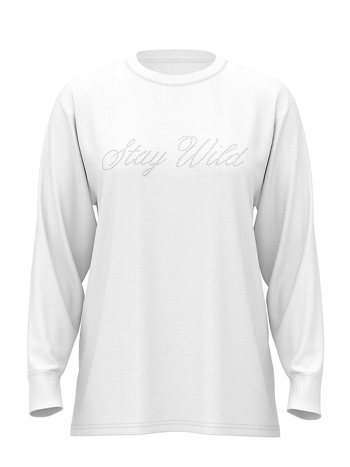 vs Pink Campus Cotton Long-Sleeve Tee Vs White Shine 3 of 3 