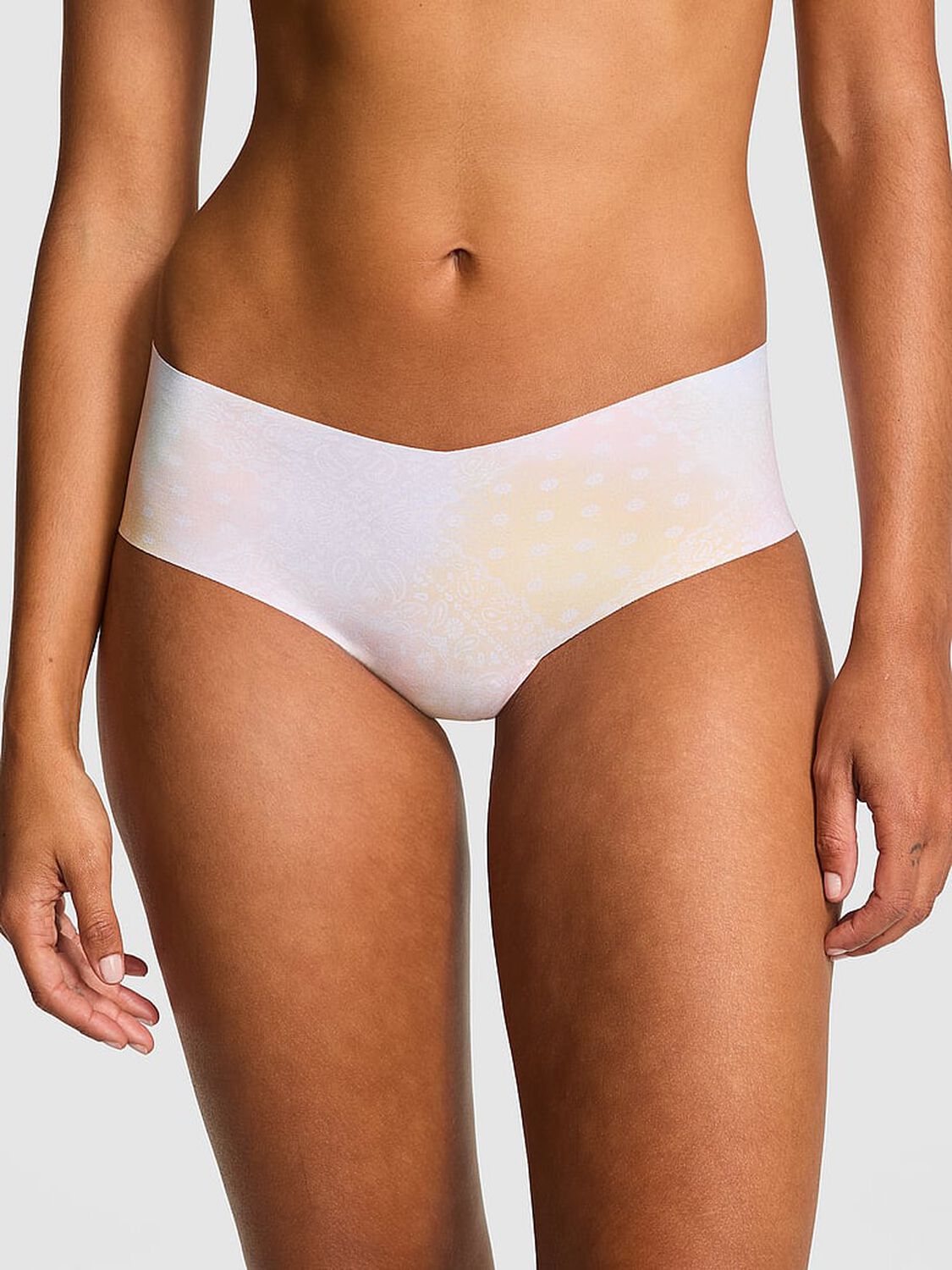 vs Pink No-Show Cheeky Panty Bandana Dye Effect Pink And Yellow 1 of 2 