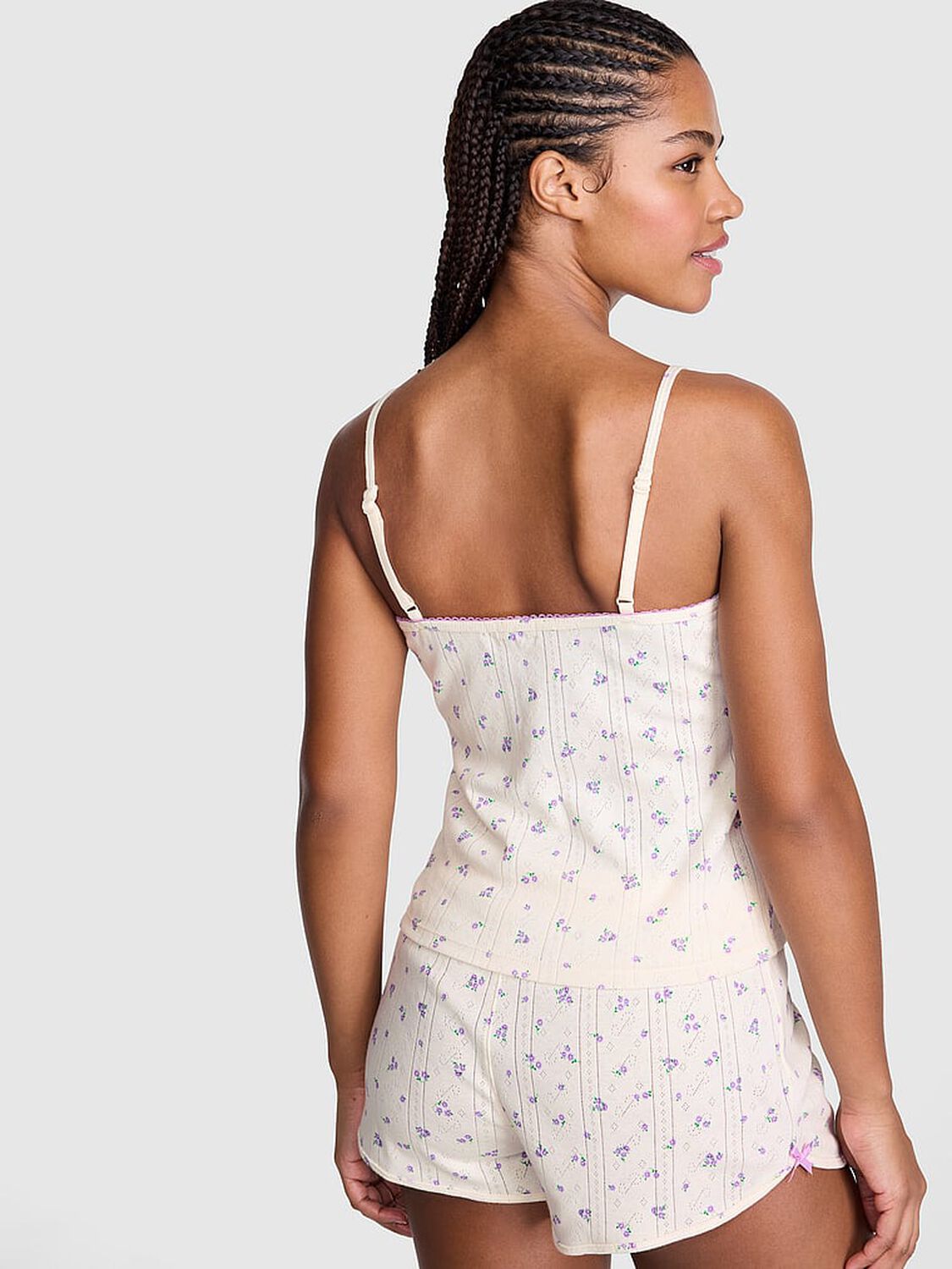 vs Pink Pointelle Sweetheart Cami Winter White Ditsy Floral 2 of 4 