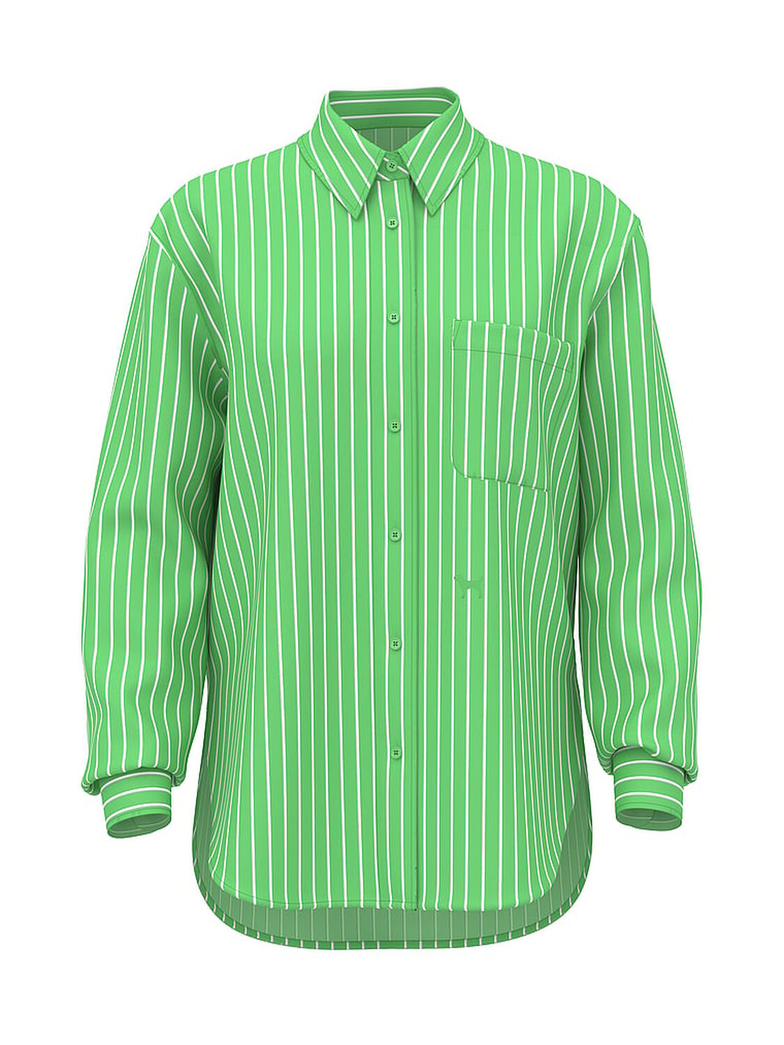 vs Pink Boyfriend Button-Down Sleepshirt Wild Green Stripes 3 of 4 