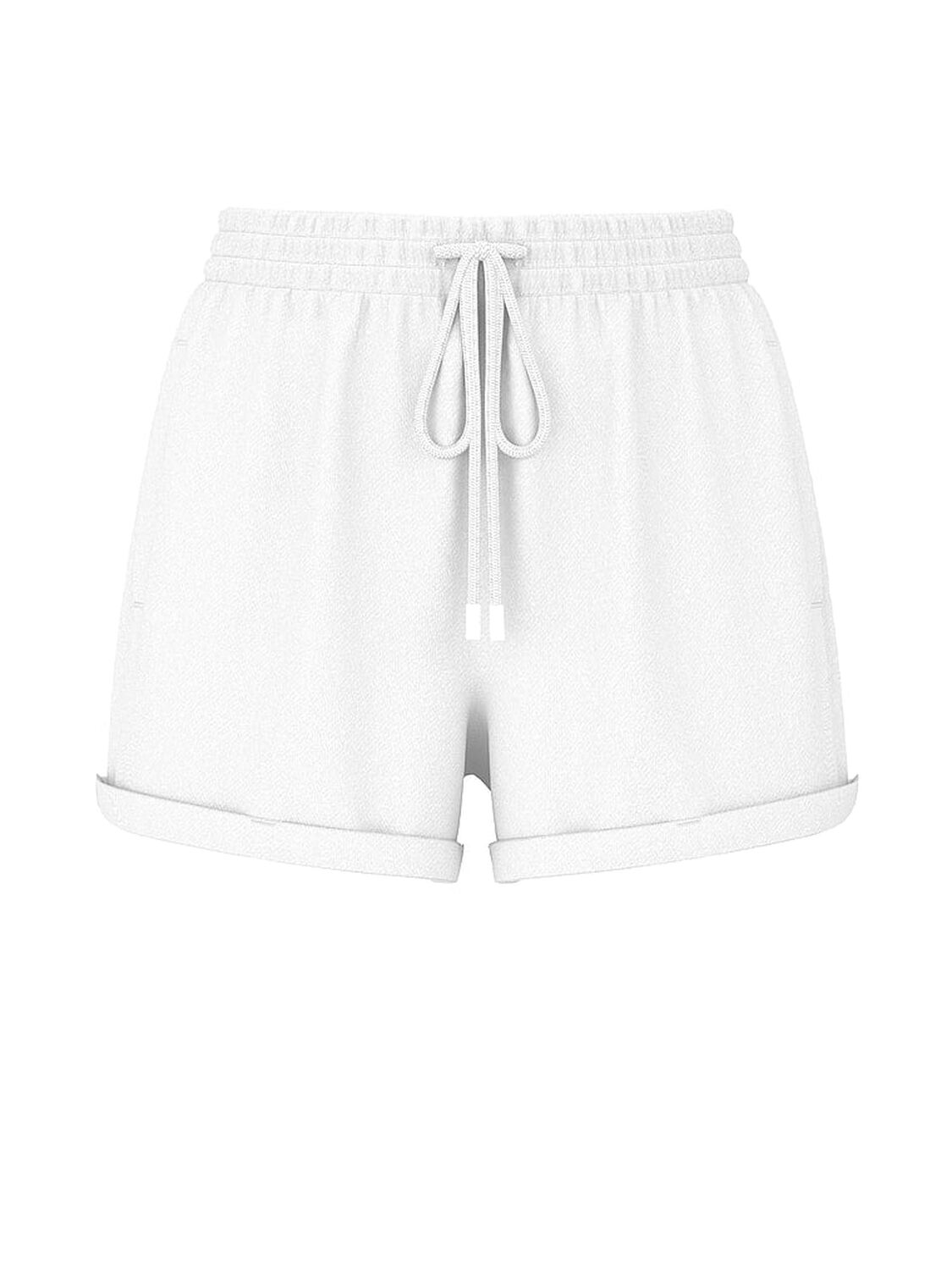 vs Pink Ivy Fleece Rolled Hem Shorts Vs White 1 of 1 
