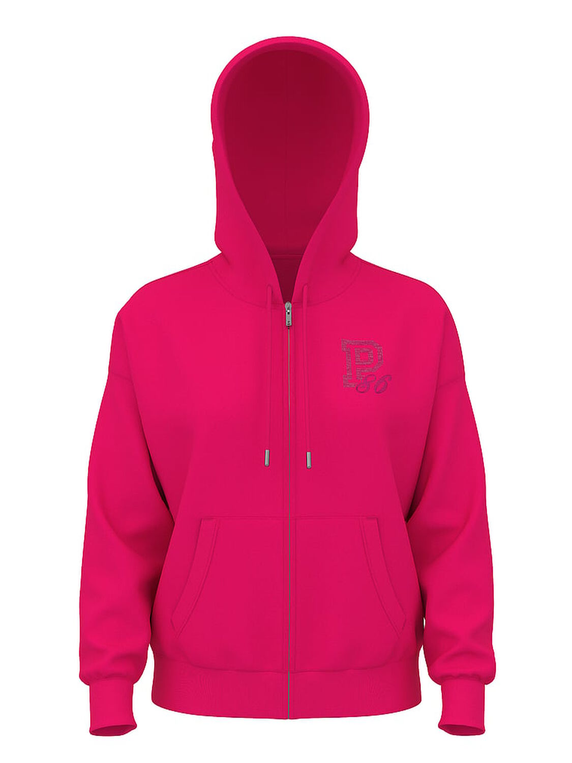 vs Pink Campus Fleece&trade; Full-Zip Hoodie Hot Stuff 3 of 3 