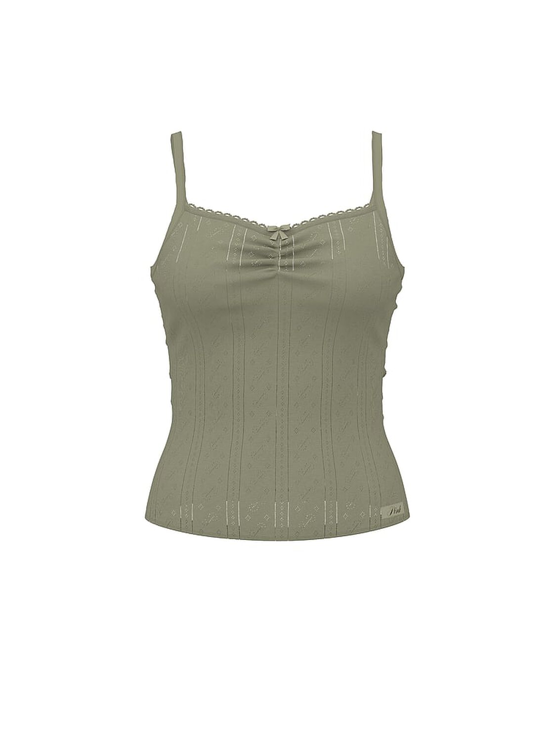 vs Pink Pointelle Sweetheart Cami Slate Green 3 of 3 