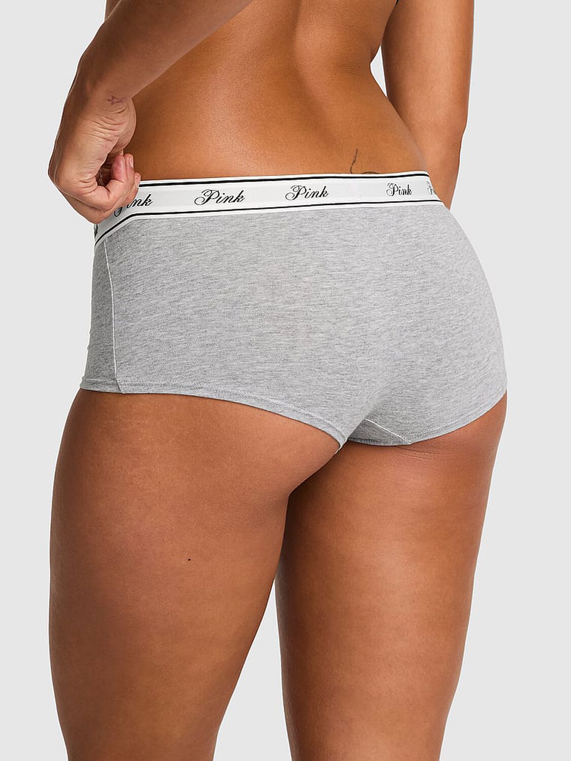 vs Pink Logo Cotton Shine Boyshort Panty 2 of 3 