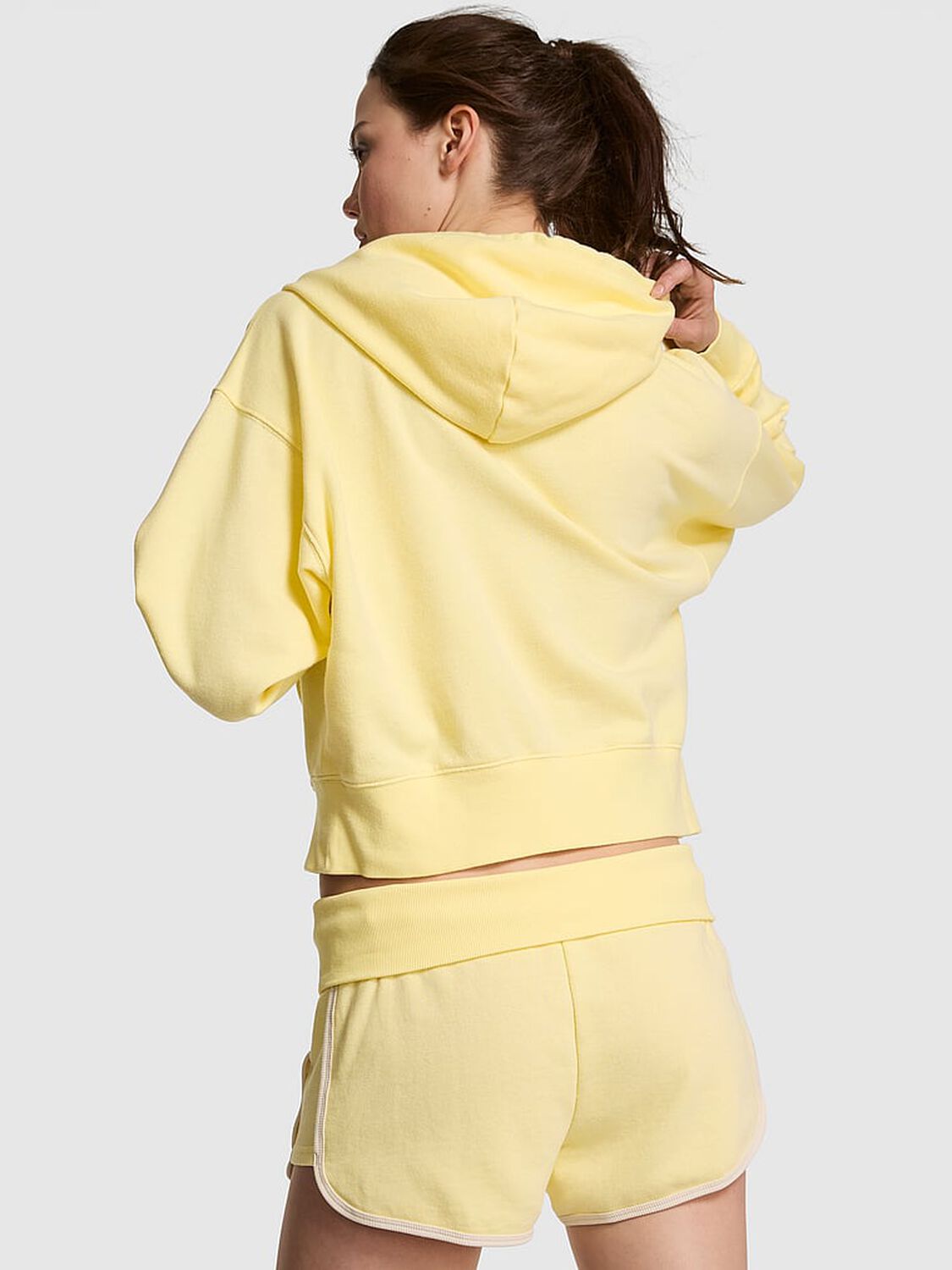 vs Pink Ivy Terry Shrunken Full-Zip Hoodie Mellow Yellow 1 of 2 