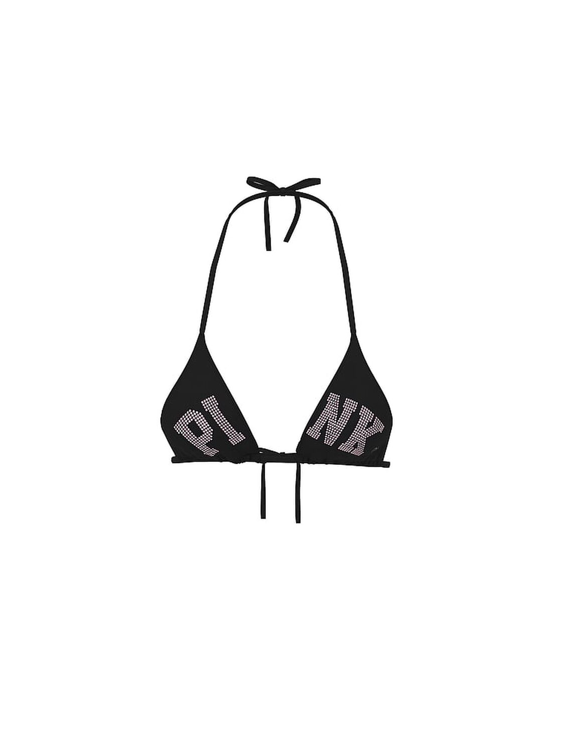 vs Pink Swim Triangle String Bikini Top Black 3 of 3 