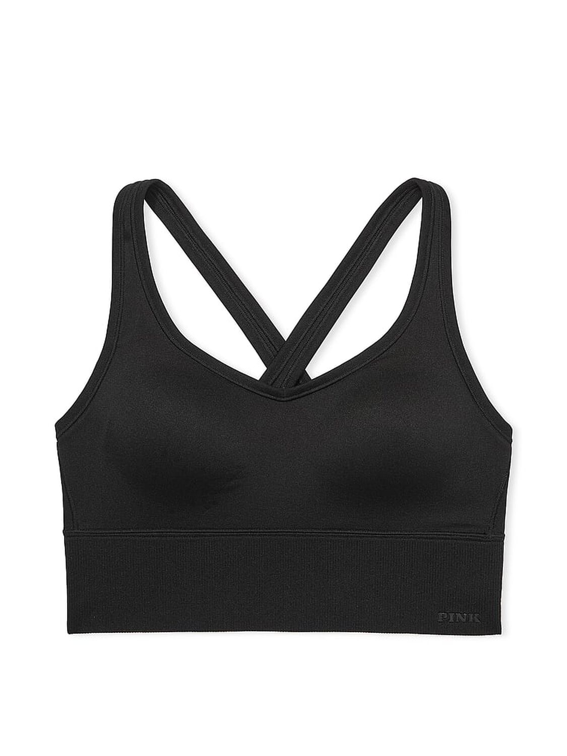 vs Pink Seamless Air Medium-Support Sports Bra Pure Black 3 of 3 