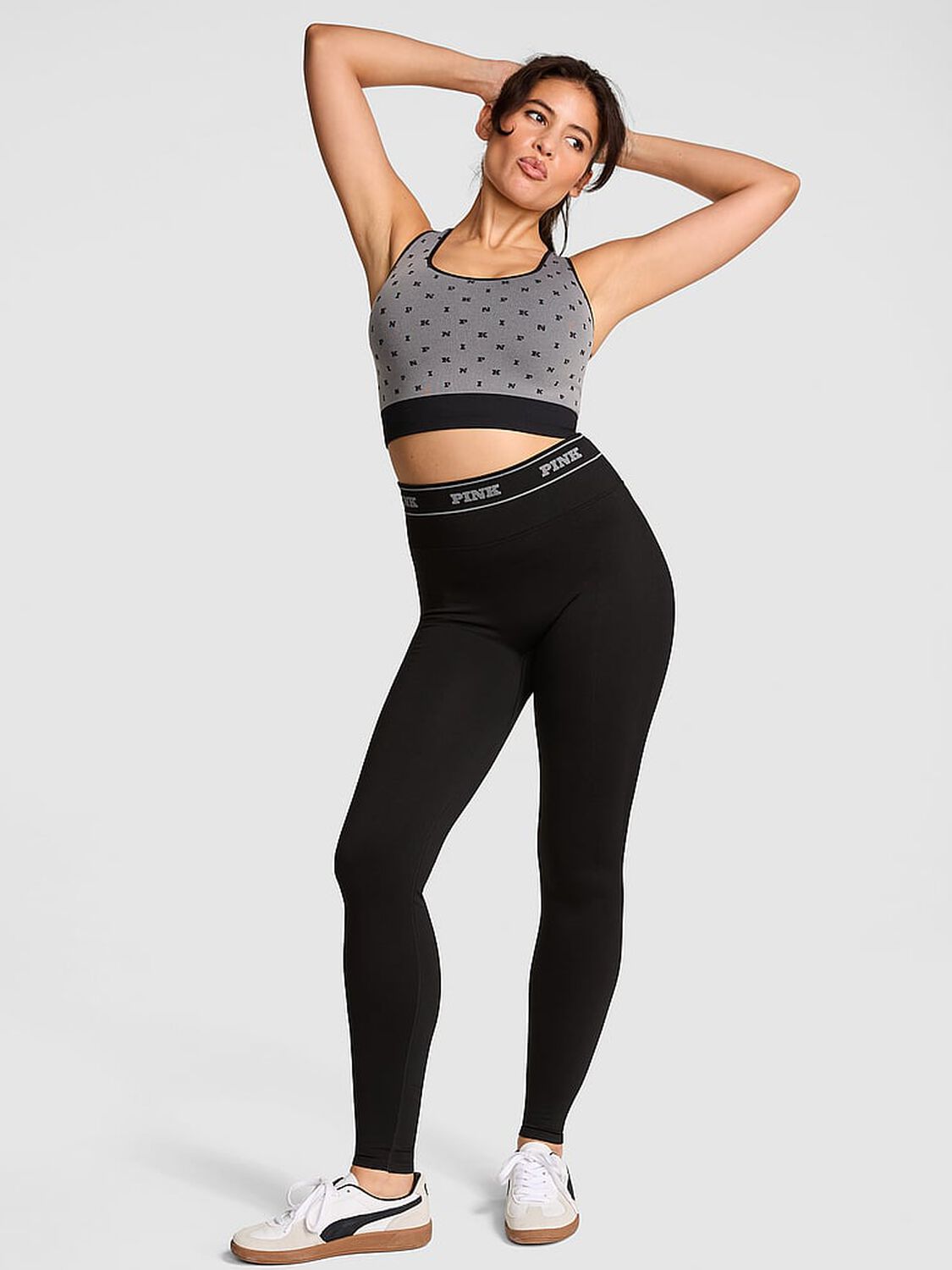 vs Pink Seamless Classic Logo Leggings Pure Black 1 of 4 