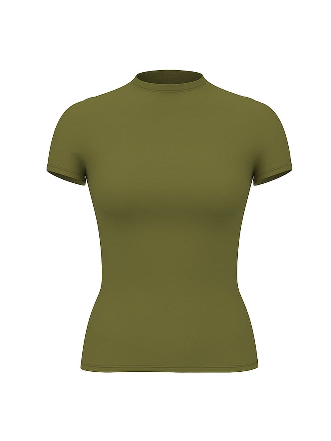 vs Pink Base Stretch Short-Sleeve Tee Olive Shade 1 of 2 