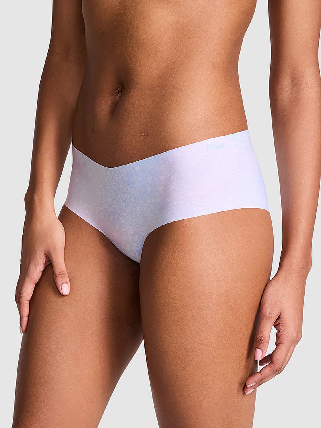 vs Pink No-Show Cheeky Panty Bandana Dye Effect Blue And Purple 1 of 3 