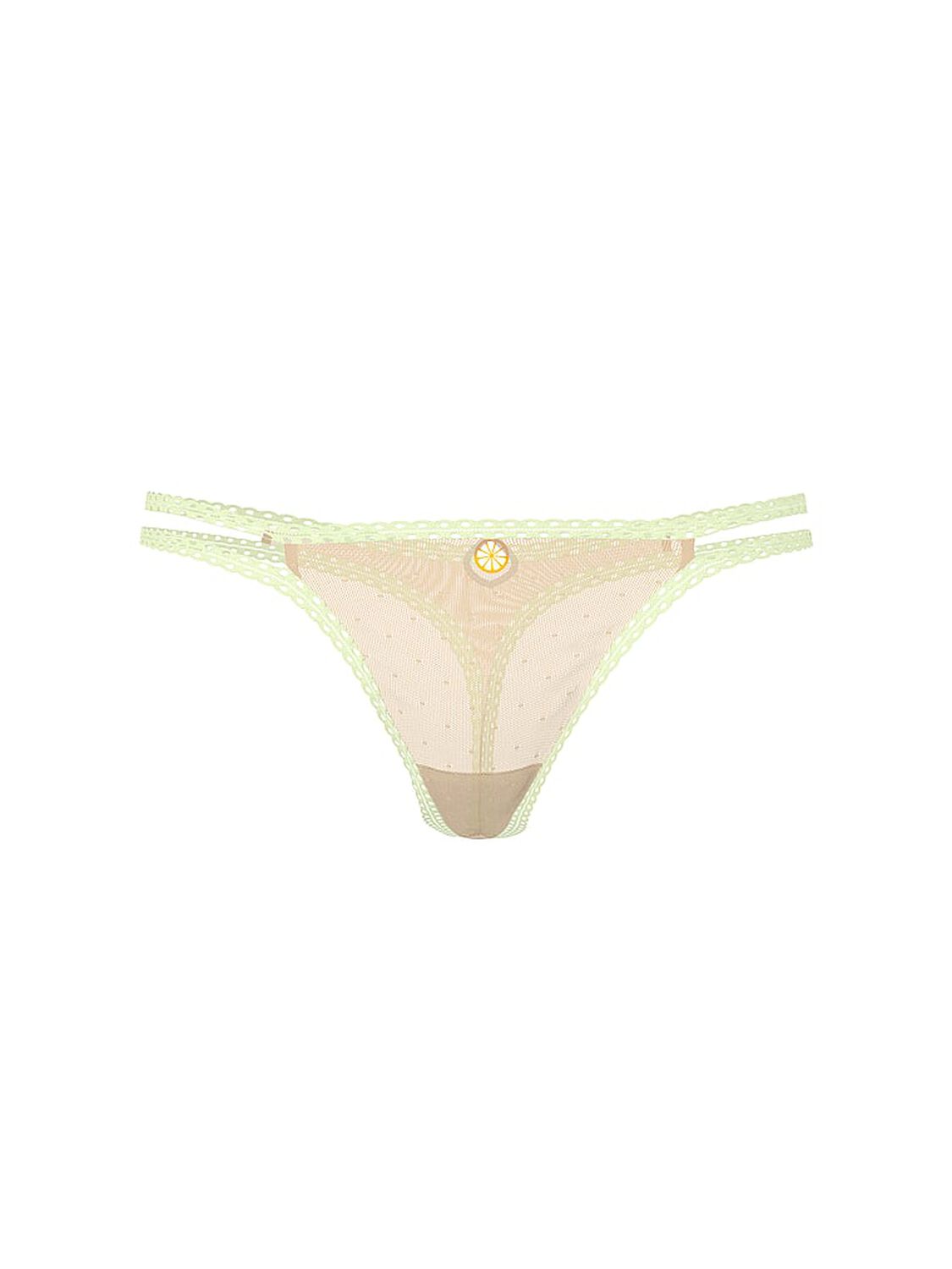 vs Pink Wink Charmed Fruit Strappy Thong Panty Sahara And Tipsy Lime 3 of 4 