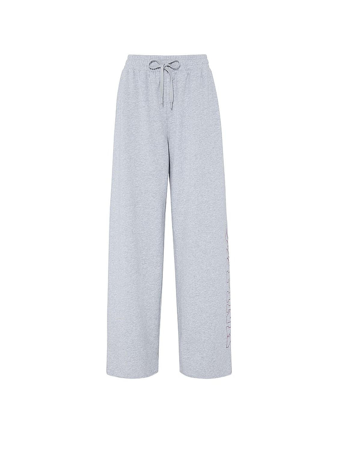 vs Pink Campus Fleece&trade; Wide-Leg Split-Hem Sweatpants Medium Heather Grey 3 of 4 
