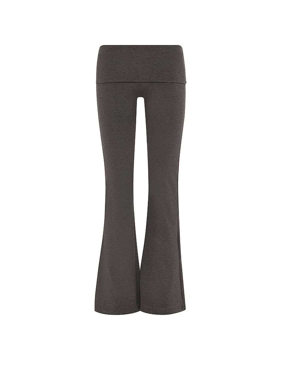 vs Pink All-Day Cotton&trade; Foldover Flare Leggings Charcoal Heather Grey Bling 3 of 4 