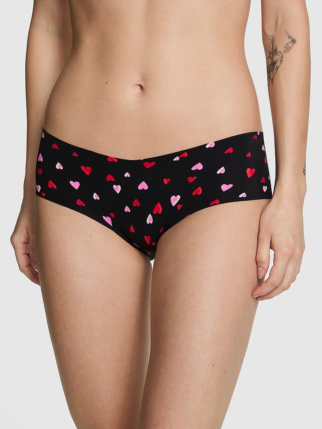 vs Pink No-Show Hiphugger Panty Black Heart 1 of 4 