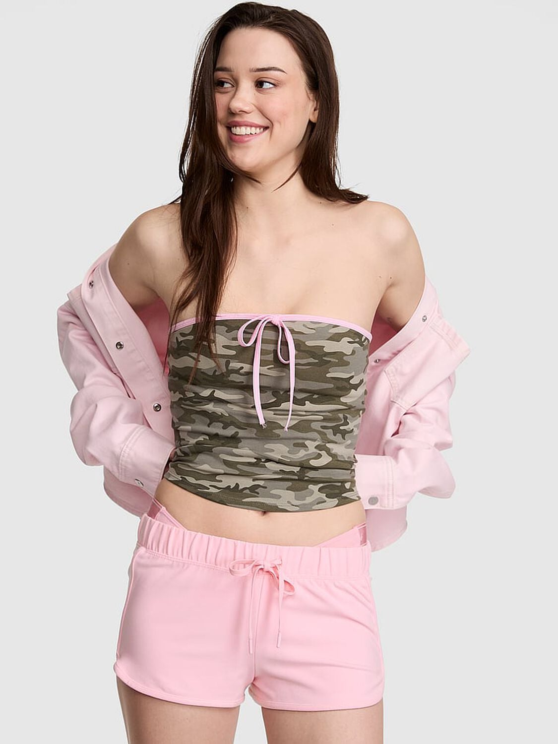 vs Pink Soft Modal Micro Shorts Pink Ombre Bling 1 of 3 