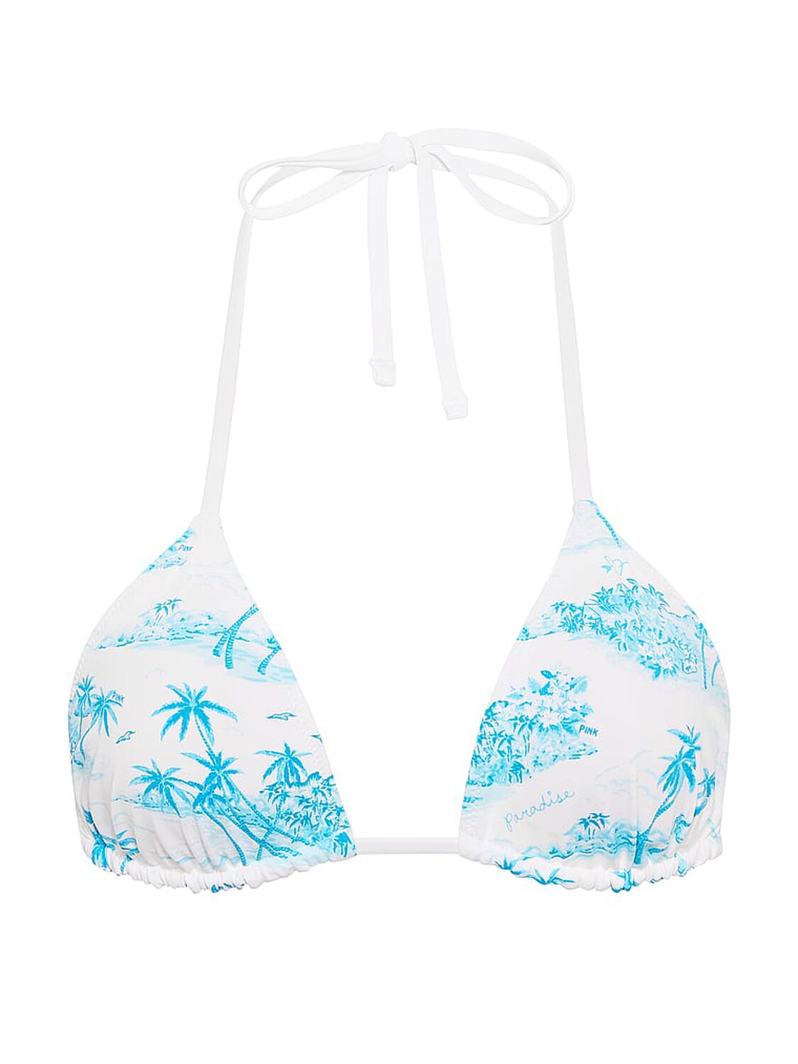 vs Pink Reversible Triangle String Bikini Top Tropical Toile Capri Blue 3 of 3 