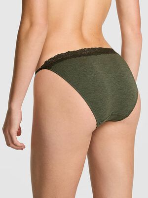 Cotton Lace-Trim String Bikini Panty
