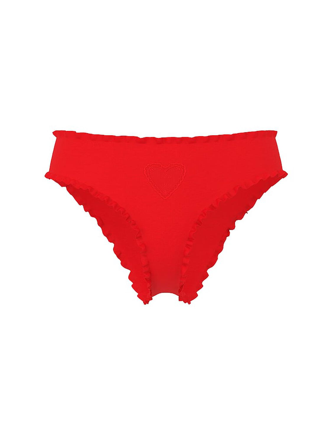 vs Pink Cotton Cheeky Panty Bright Vermillion You Wish Heart Mesh Graphic 3 of 3 