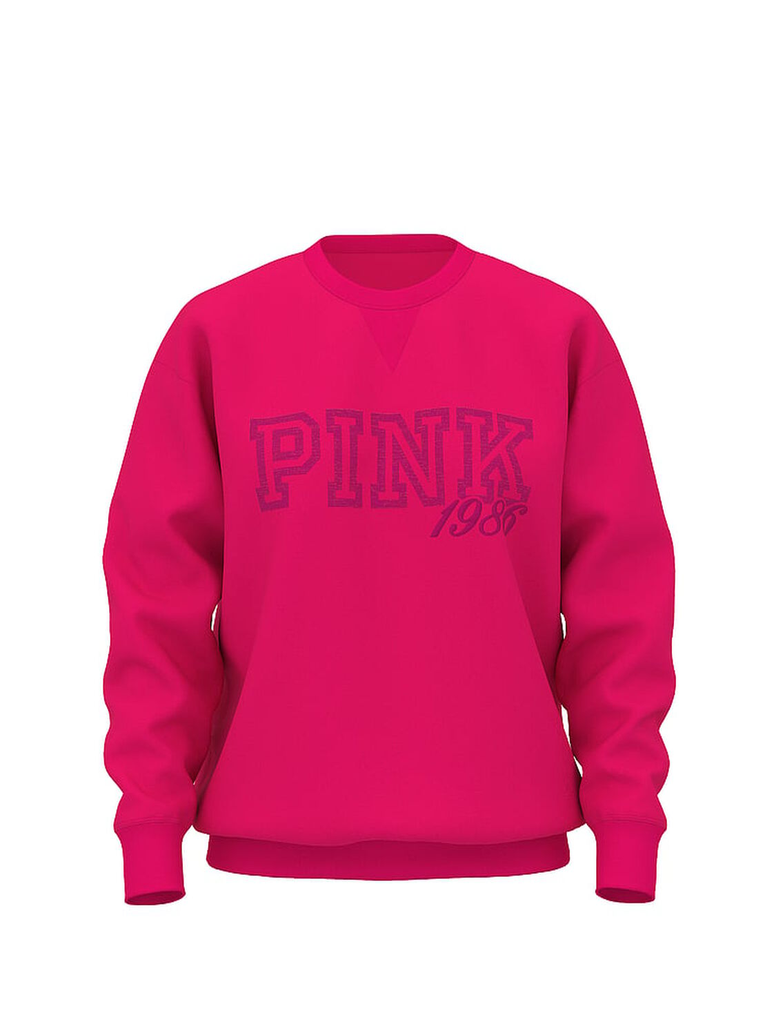 vs Pink Campus Fleece&trade; Oversized Crew Sweatshirt Hot Stuff 3 of 3 