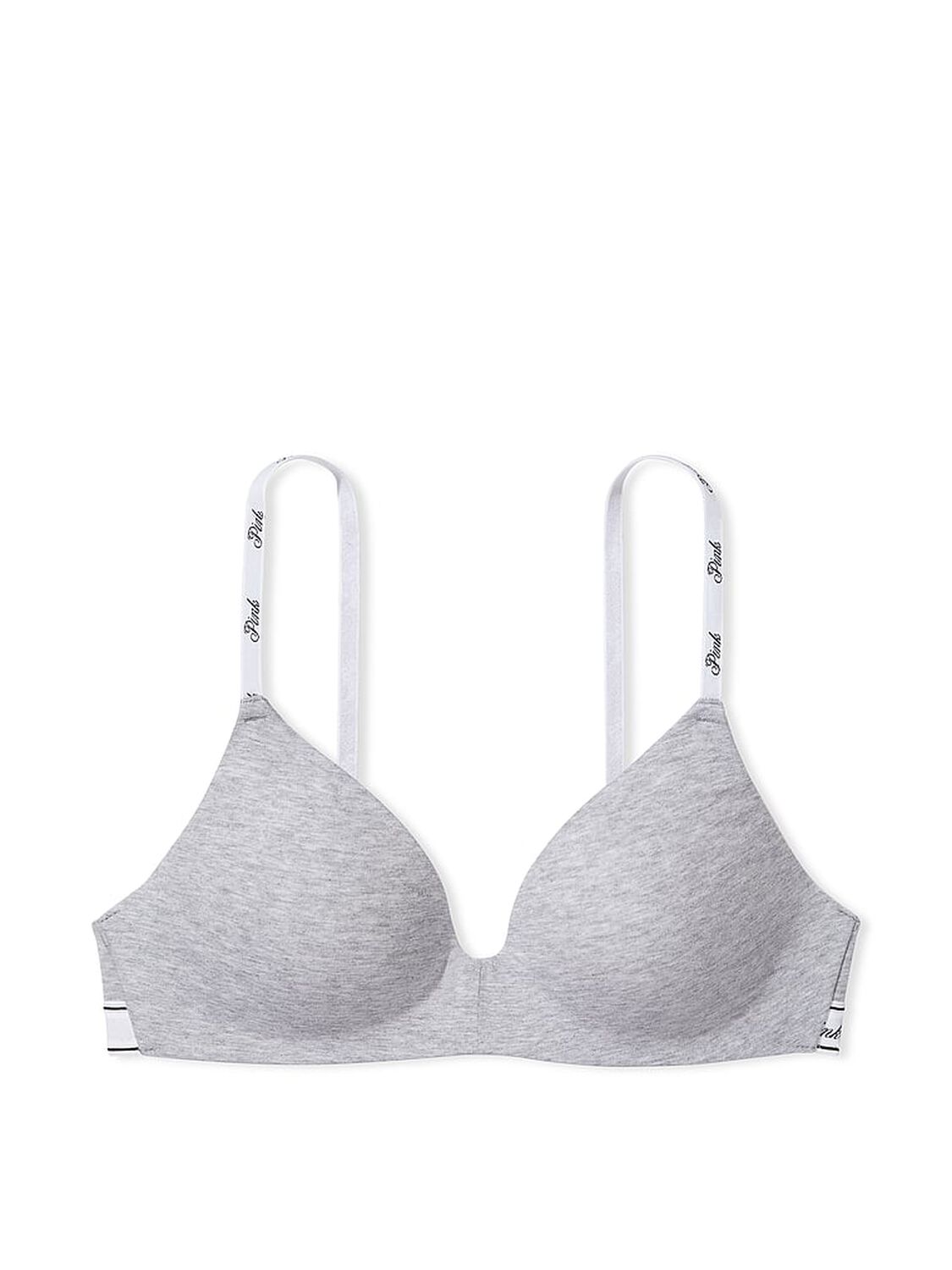 vs Pink Wear Everywhere Wear Everywhere Push-Up Wireless Bra Medium Heather Grey 3 of 3 