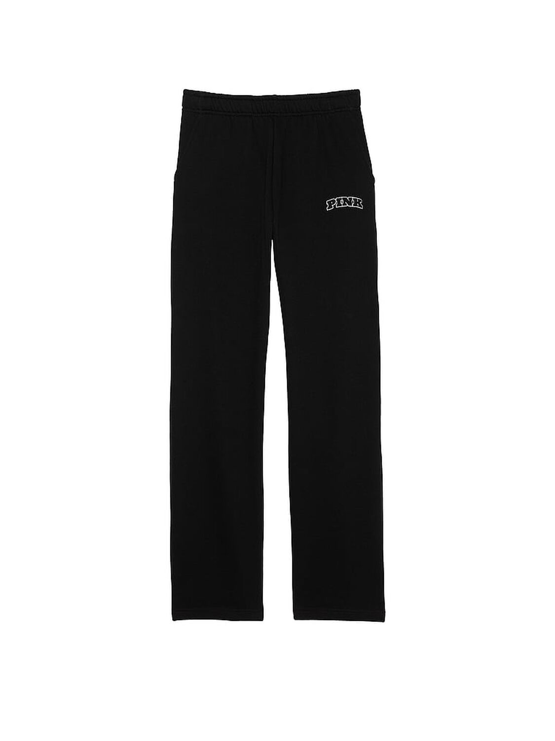 vs Pink Ivy Fleece Straight-Leg Sweatpants Pure Black 1 of 1 
