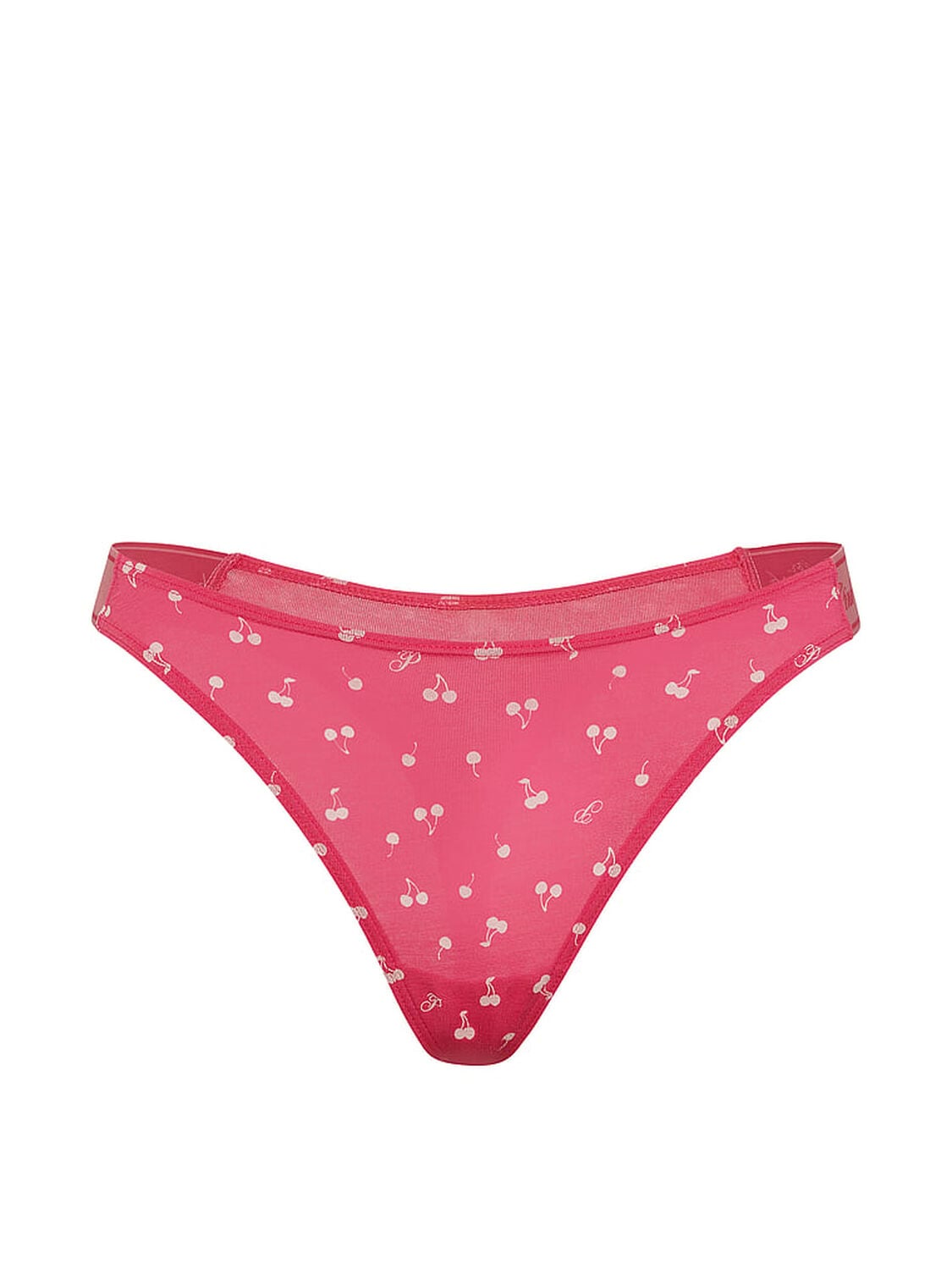 vs Pink Logo Cotton High-Leg Thong Panty Love Me Pink Cherry 3 of 3 