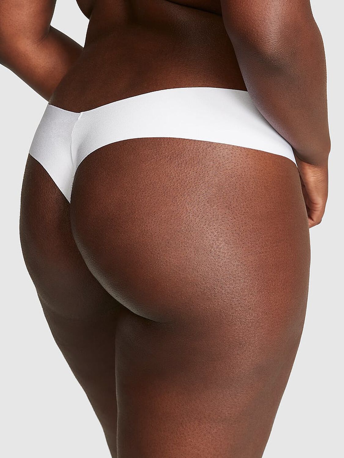 vs Pink No-Show Thong Panty Optic White 2 of 3 