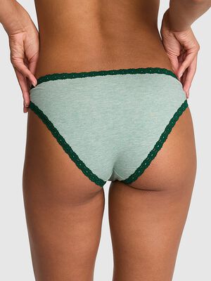 Cotton Lace-Trim Low-Rise Cheeky Panty