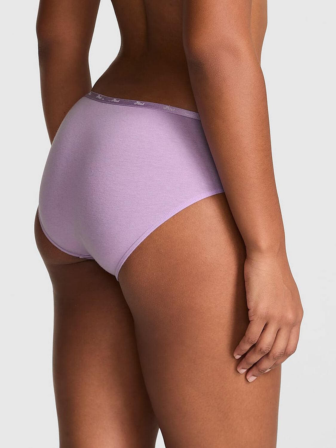 vs Pink Logo Cotton Hiphugger Panty Aster Lips Diamante Graphic 2 of 3 