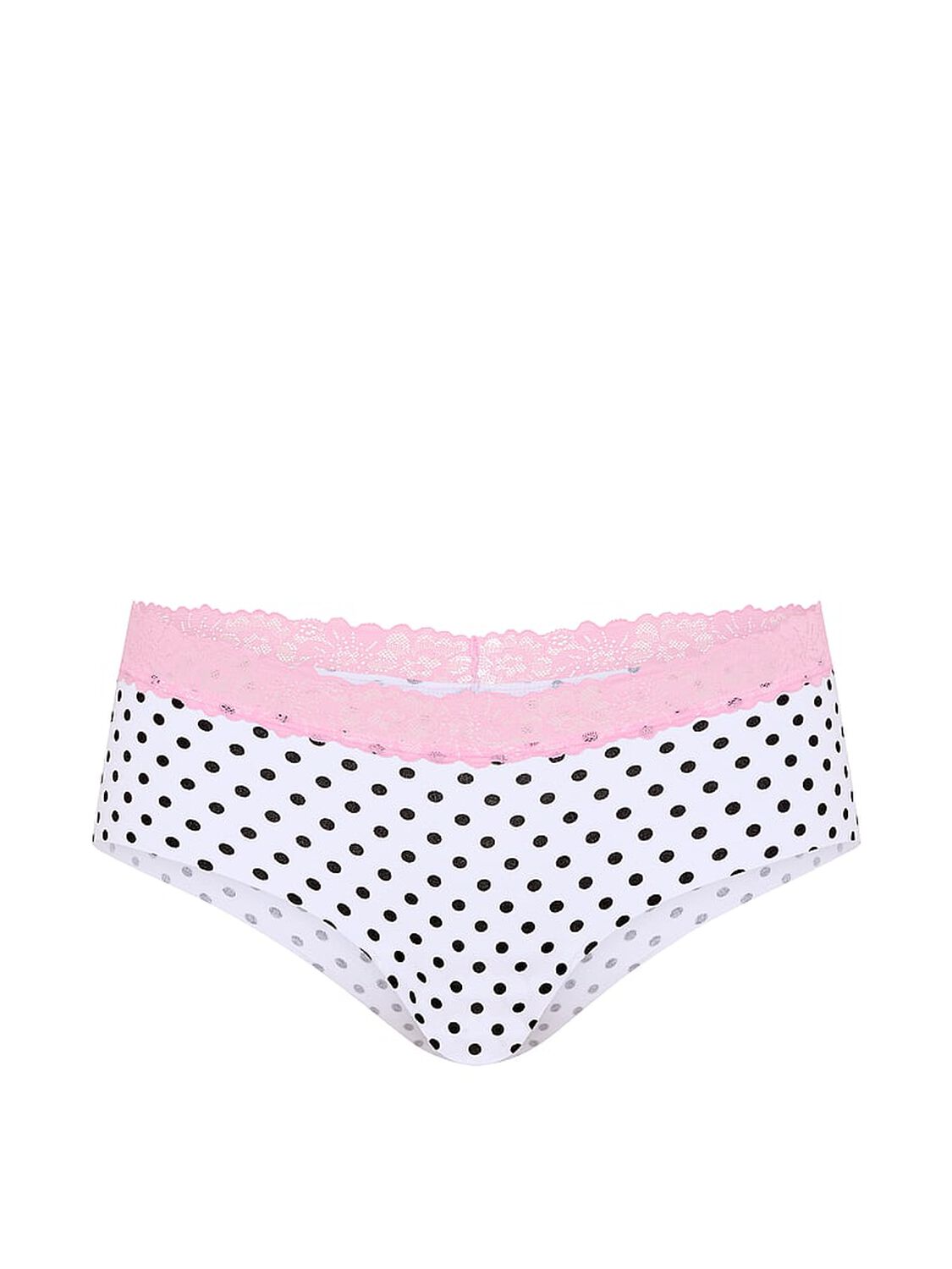 vs Pink No-Show Cotton Cheeky Panty White And Black Dot 3 of 4 