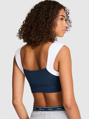 PINK Relay&trade; Ruched Cropped Bra Tank