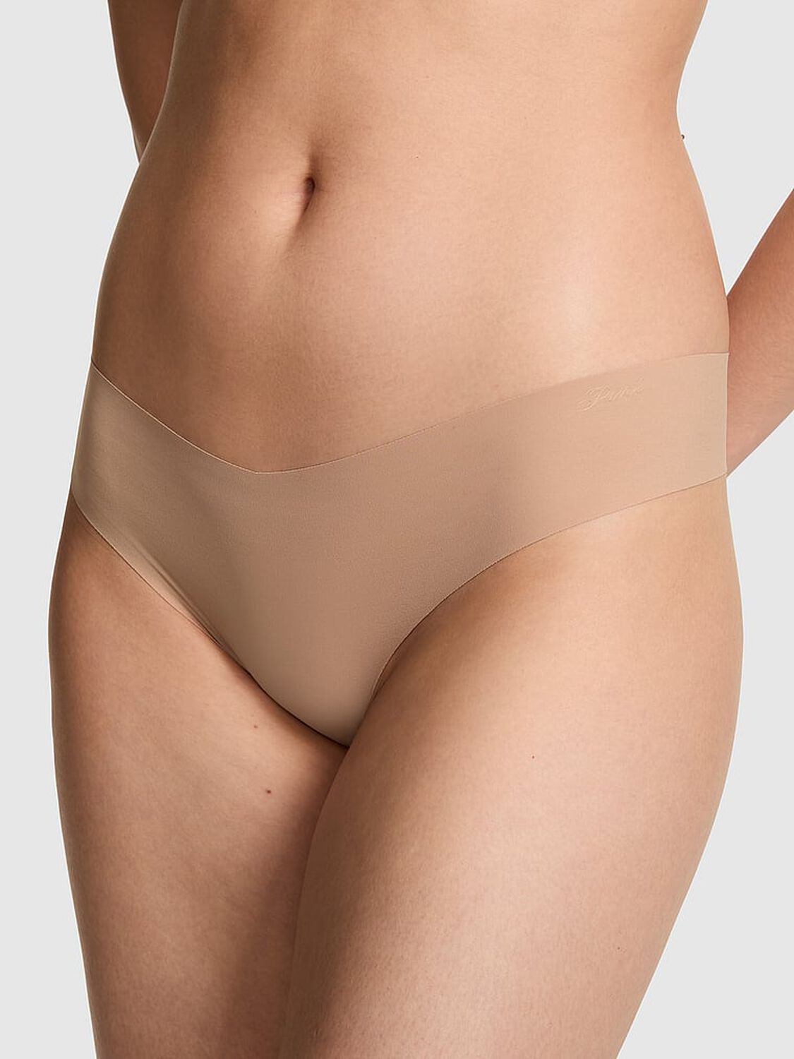 vs Pink No-Show Thong Panty Praline 1 of 3 