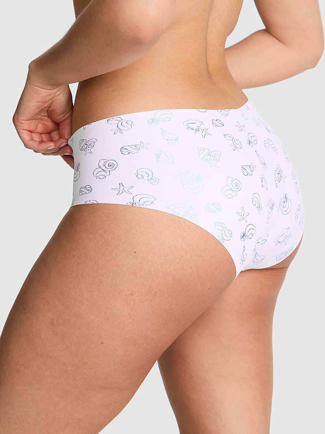 pink Pink No-Show Hiphugger Panty White Shell Foil Print 2 of 2 