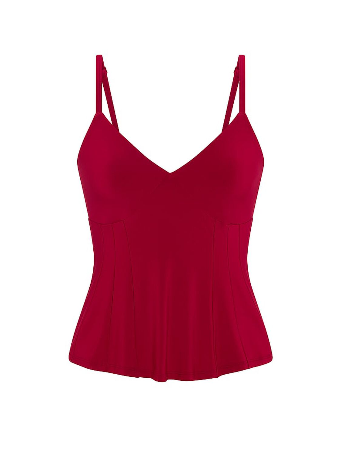 vs Pink Night-Out Stretchy Knit Corset Tank Top Red Lacquer 3 of 3 