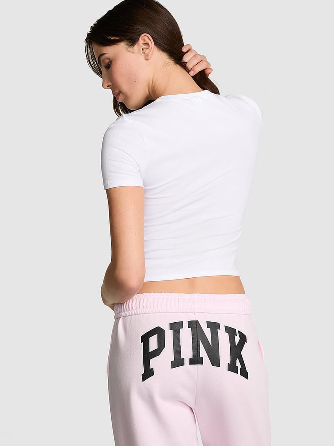 vs Pink Cotton Baby Tee Vs White Solid 2 of 3 