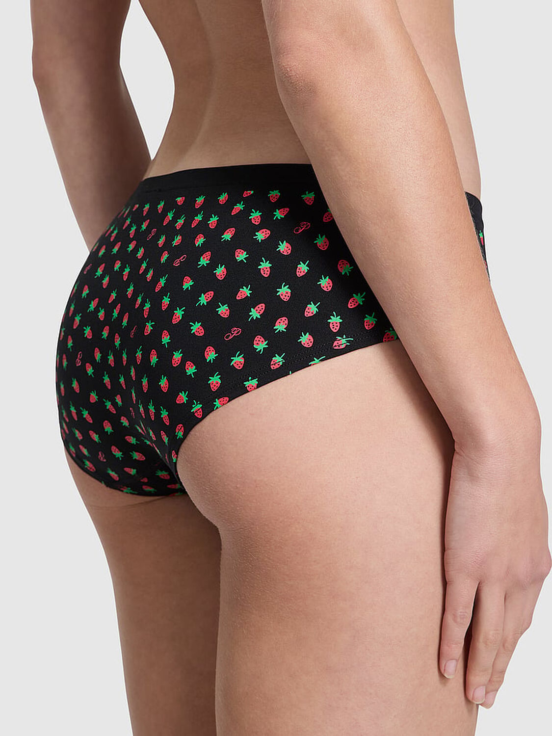 vs Pink Seamless Hiphugger Panty Black Strawberry Print 2 of 2 