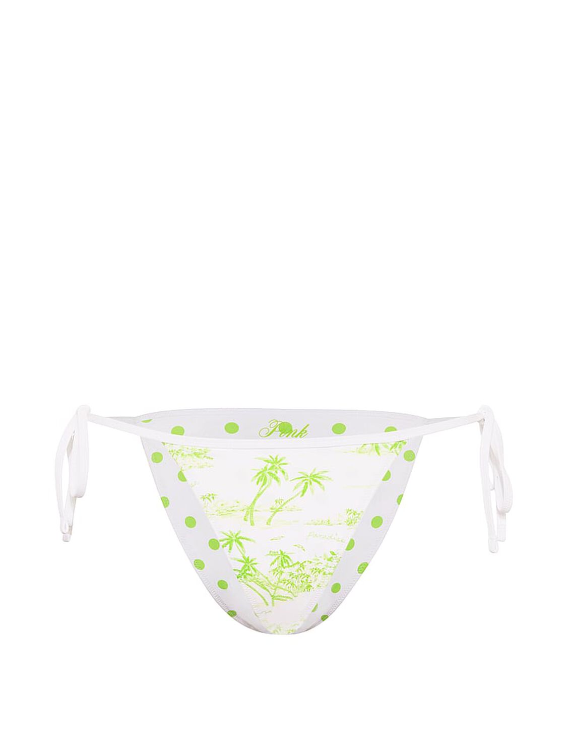 vs Pink Reversible Side-Tie Cheeky Bikini Bottom Tropical Toile Limesicle 3 of 3 