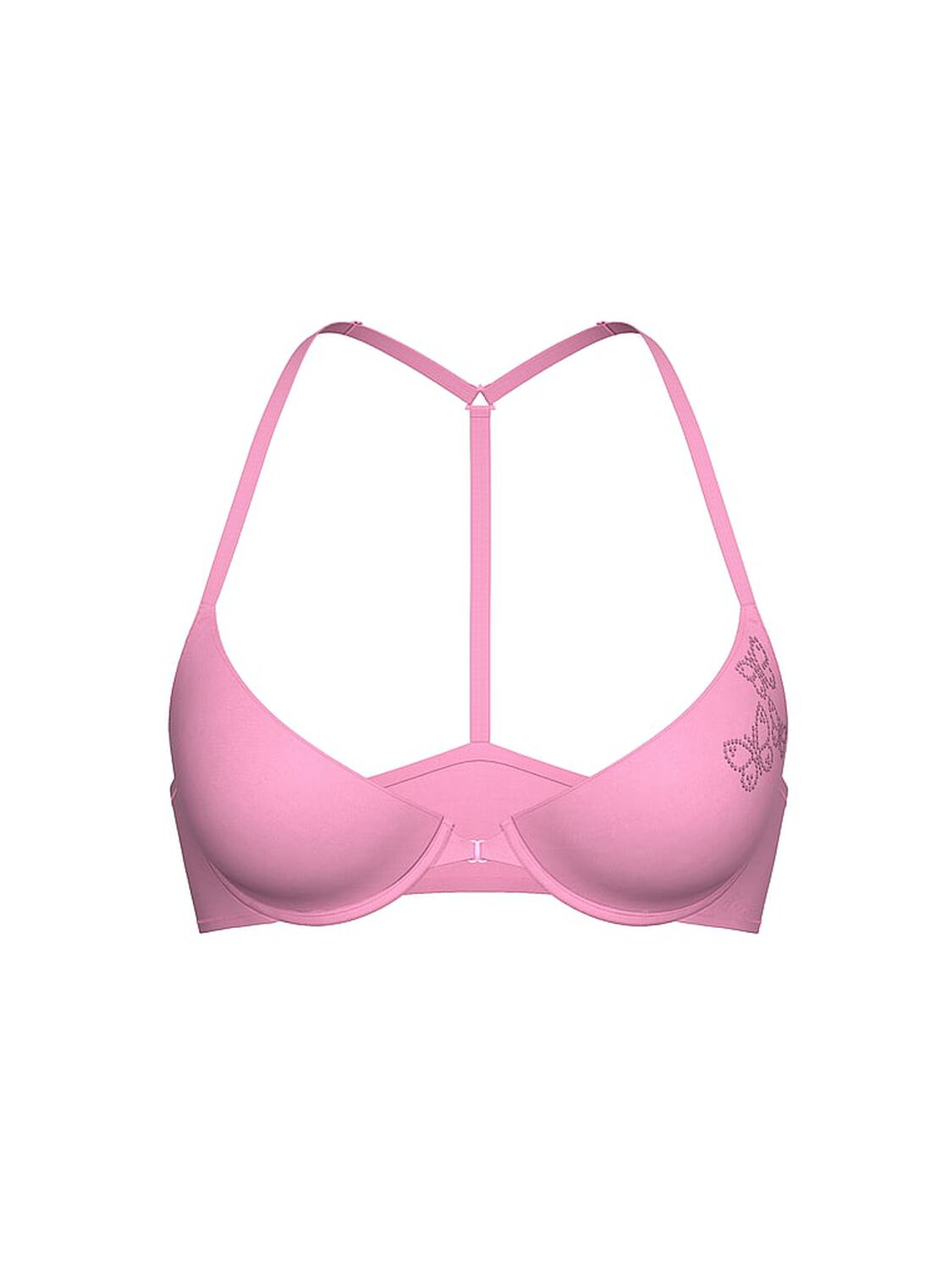 vs Pink Wear Everywhere Wear Everywhere Front-Close Push-Up Bra Pink Lollipop Butterfly Bling 3 of 3 