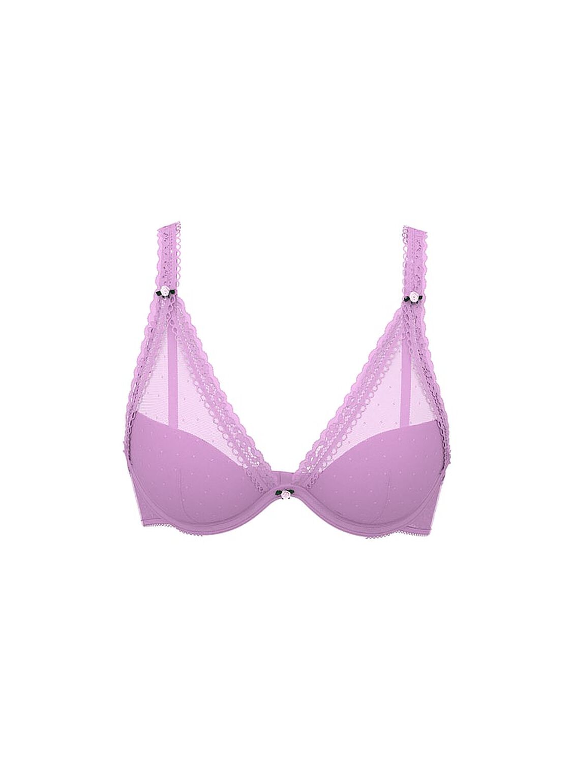 vs Pink Wink PINK Wink&trade; Lightly Lined Plunge Bra Light Lilac / Coconut White 3 of 3 